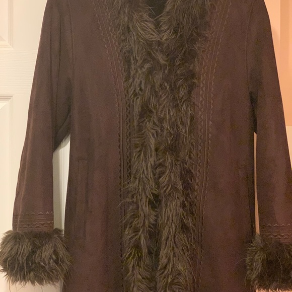 Faux Fur suede coat - Picture 2 of 2